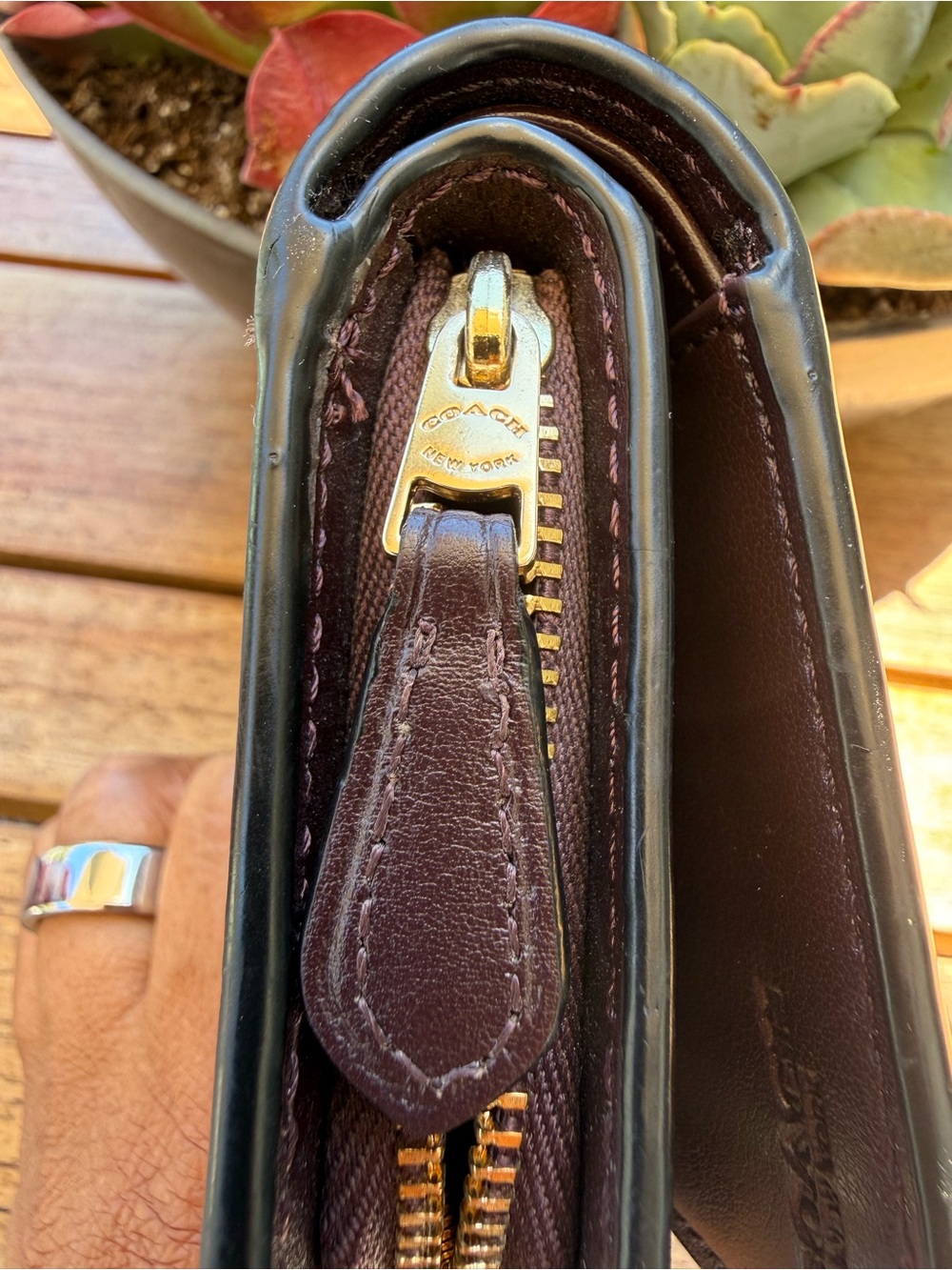 Coach Medium Corner Zip Wallet w/ Jumbo Flowers (CF312) - Picture 10 of 12